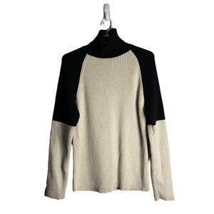 Penmans Women's Cream/Black Ribbed Turtleneck Sweater